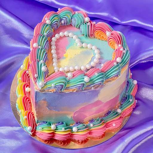 HowToCookThat : Cakes, Dessert & Chocolate | Rainbow Tie Dyed Heart  Surprise Cake - HowToCookThat : Cakes, Dessert & Chocolate